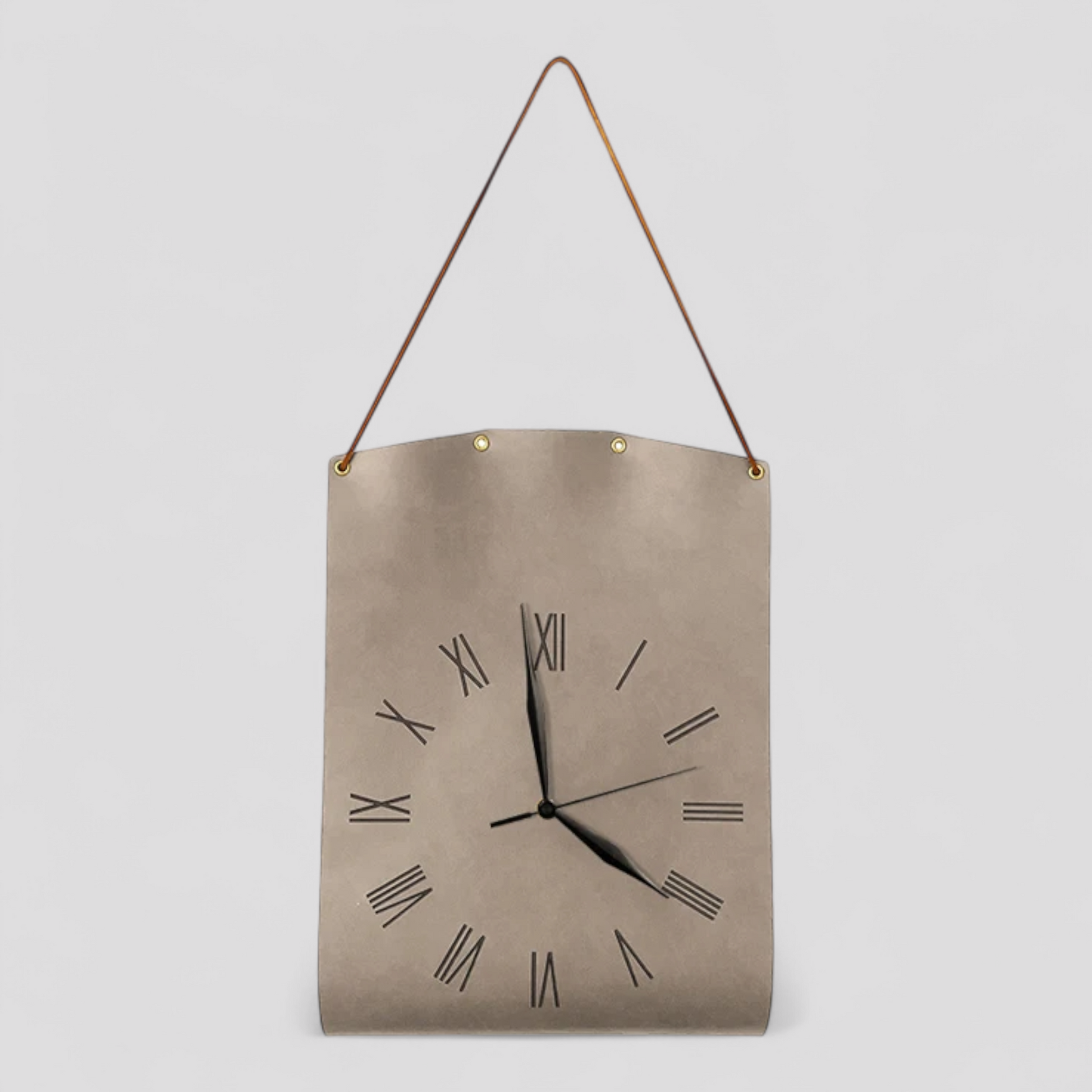 Montre Murale avec Sangle en Simili Cuir – Chiffres Romains