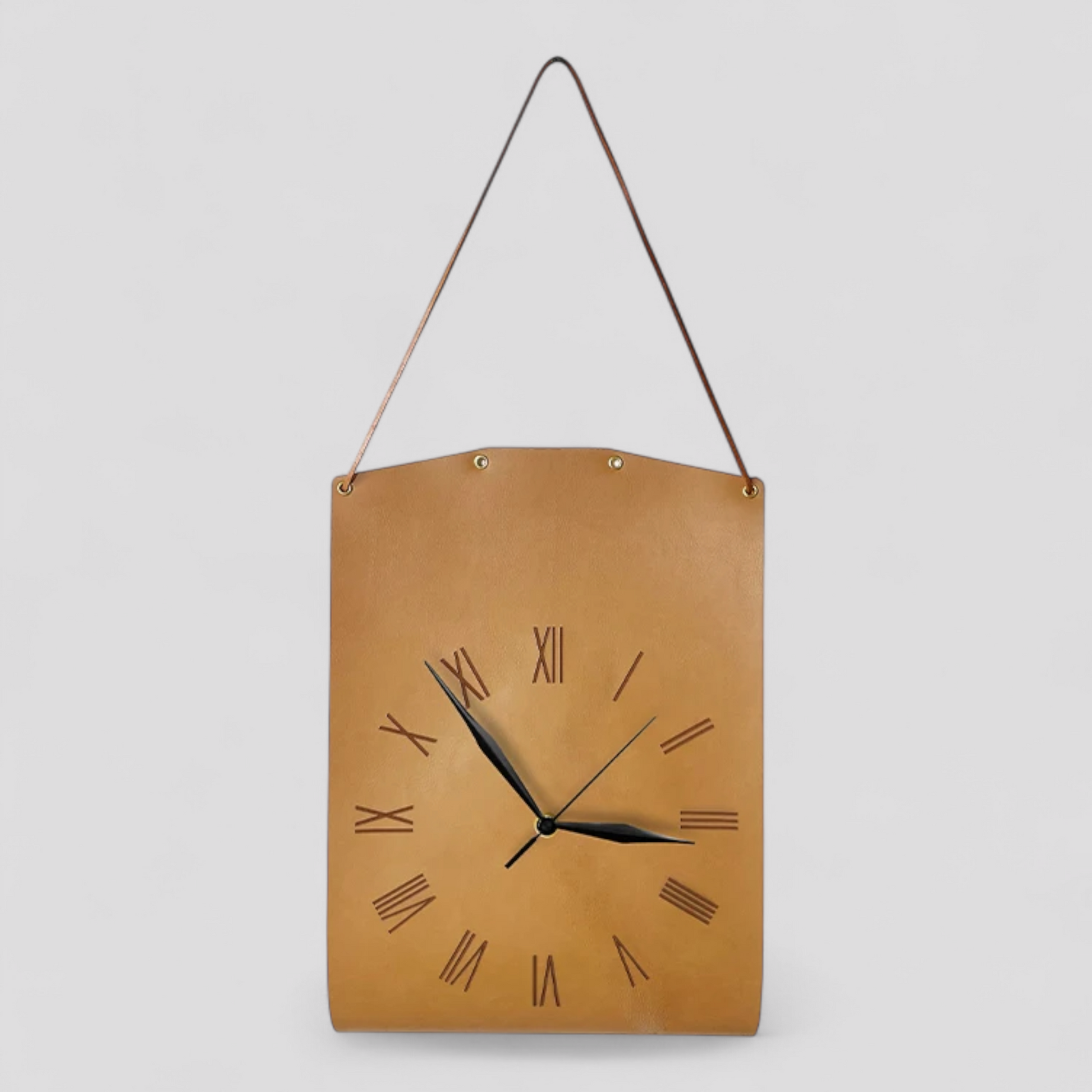 Montre Murale avec Sangle en Simili Cuir – Chiffres Romains