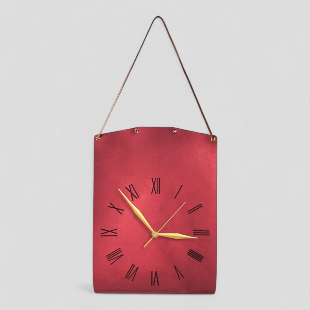 Montre Murale avec Sangle en Simili Cuir – Chiffres Romains