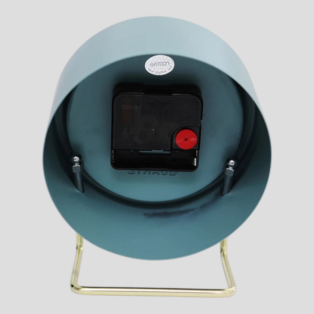 Horloge de Table Design Minimaliste – Noire avec Pied Doré