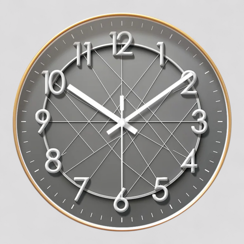 Horloge Murale Design Géométrique Silencieuse