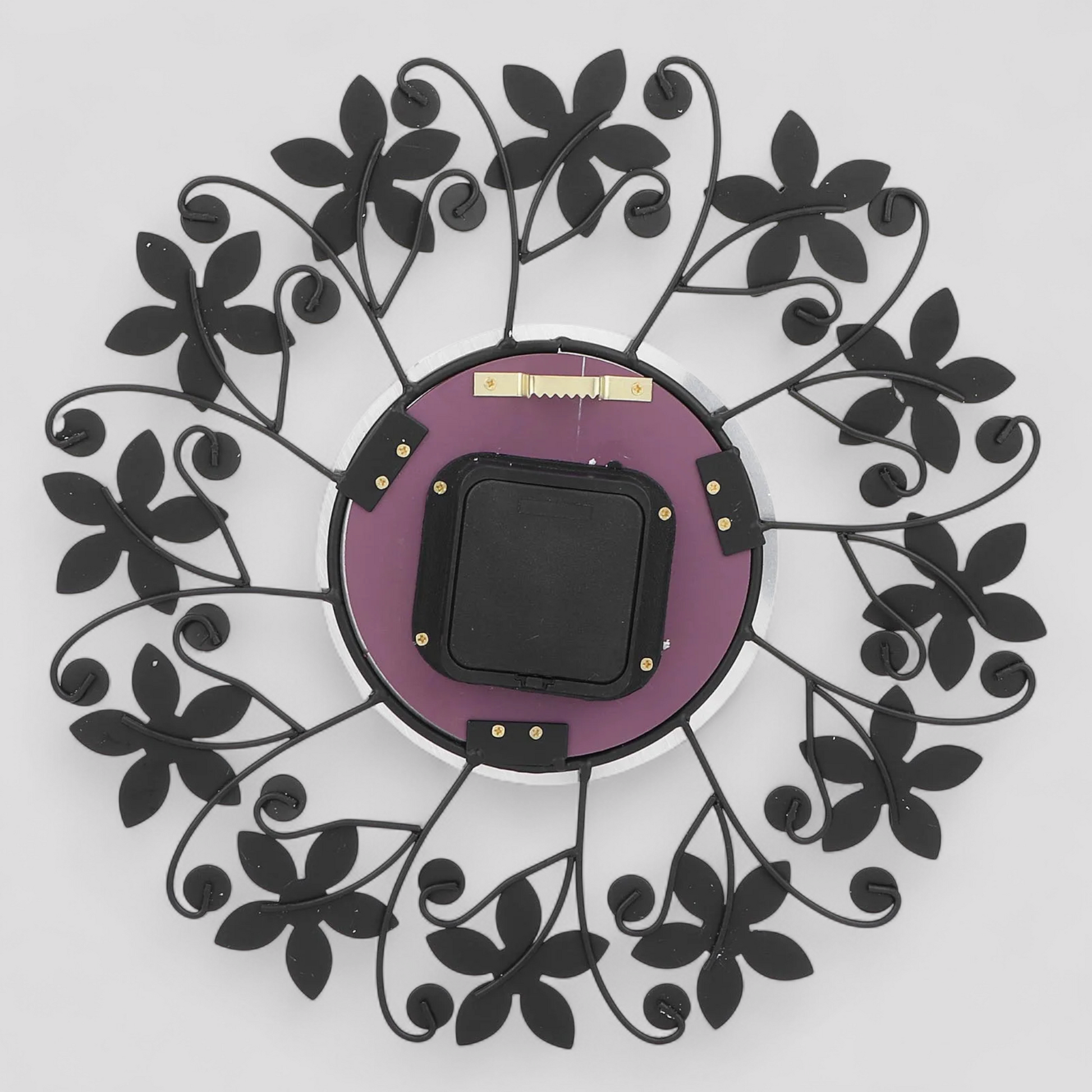 Horloge murale décorative en métal – Design moderne avec cadran miroir