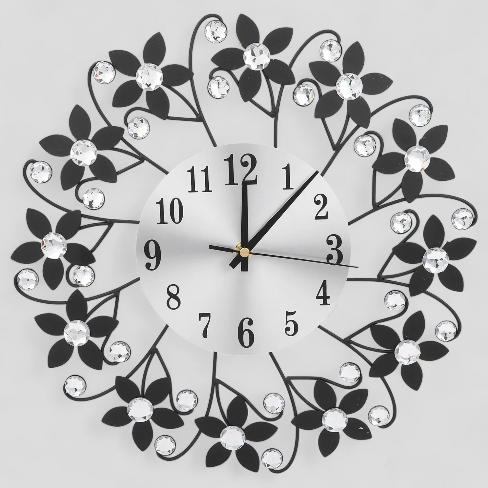Horloge murale décorative en métal – Design moderne avec cadran miroir