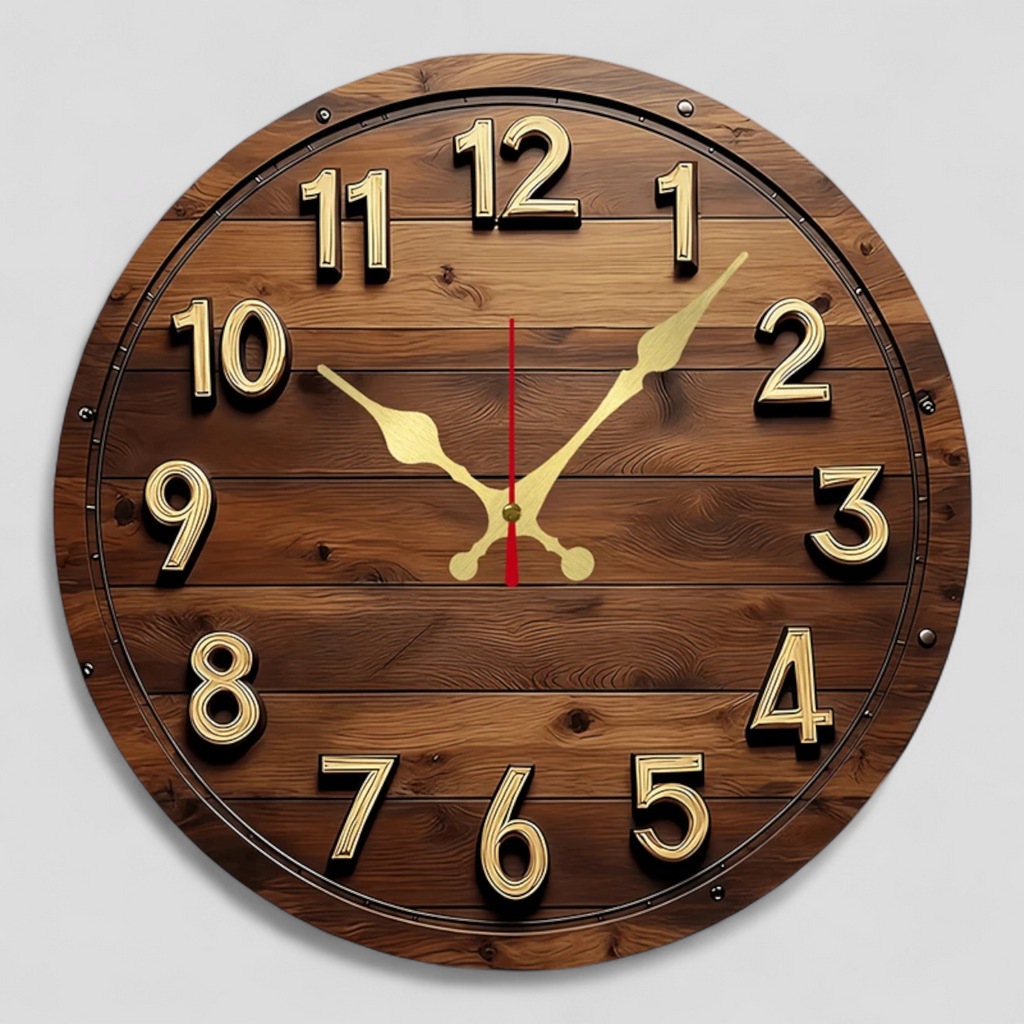 Watch Murale Ronde en Bois – Style Minimaliste