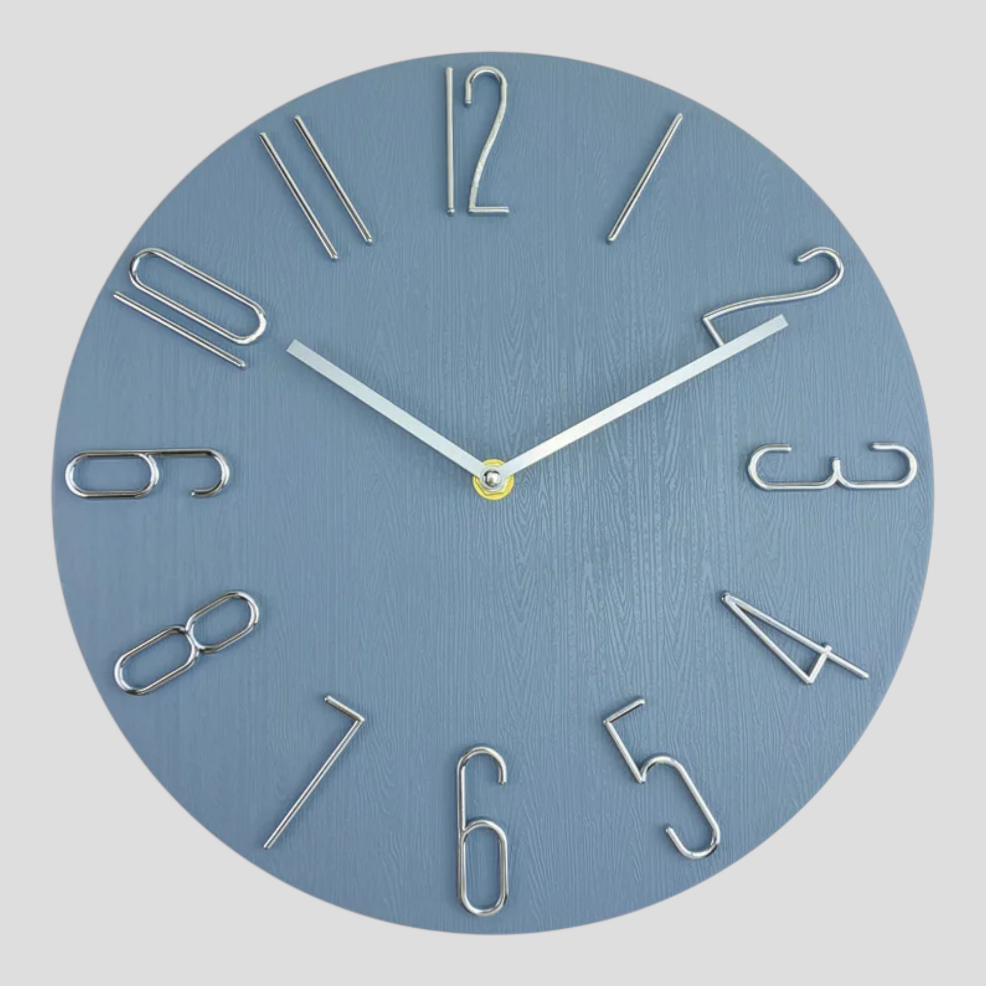 Horloge Murale Silencieuse 30 cm – Chiffres Métalliques, Style Moderne