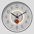 Runde geräuschlose Wanduhr mit Pendel aus Glas