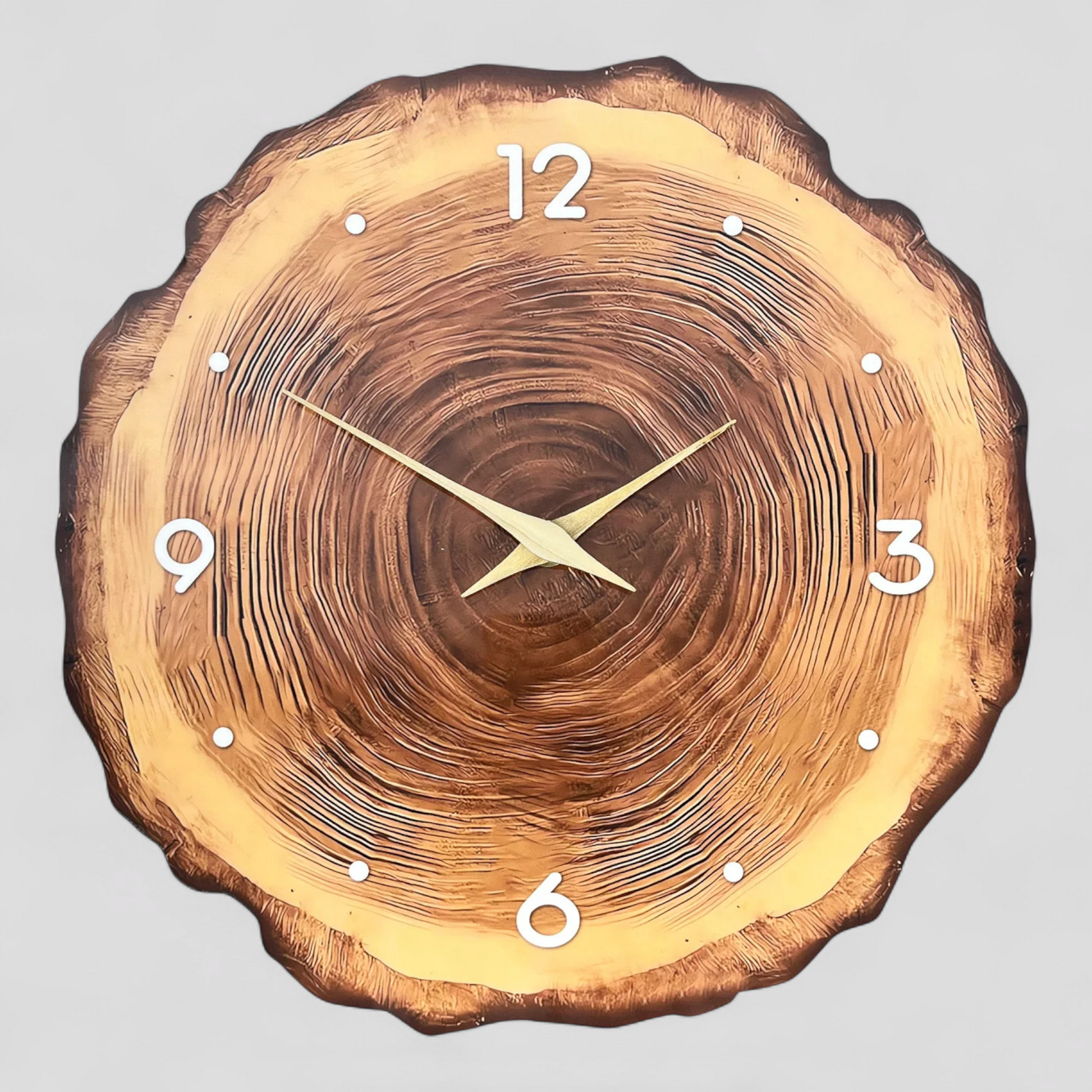 Horloge Murale en Bois Naturel – Design Élégant et Silencieux