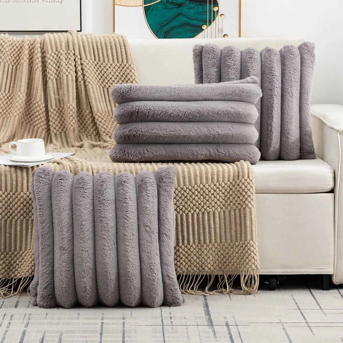 Housse de Coussin Élégante en Velours