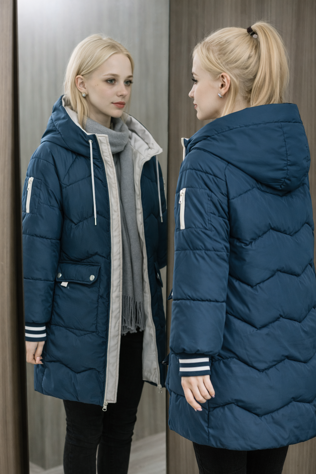 Veste Femme Élégante Mi-Longue Chic