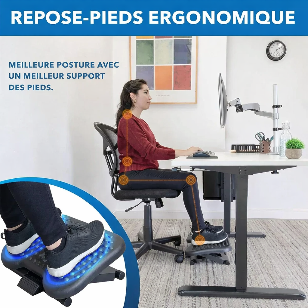 Repose Pieds Ergonomique Ajustable Bureau
