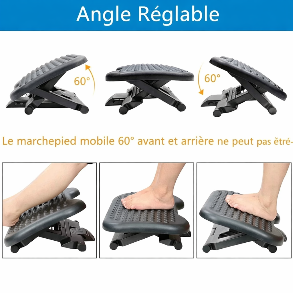 Repose Pieds Ergonomique Ajustable Bureau