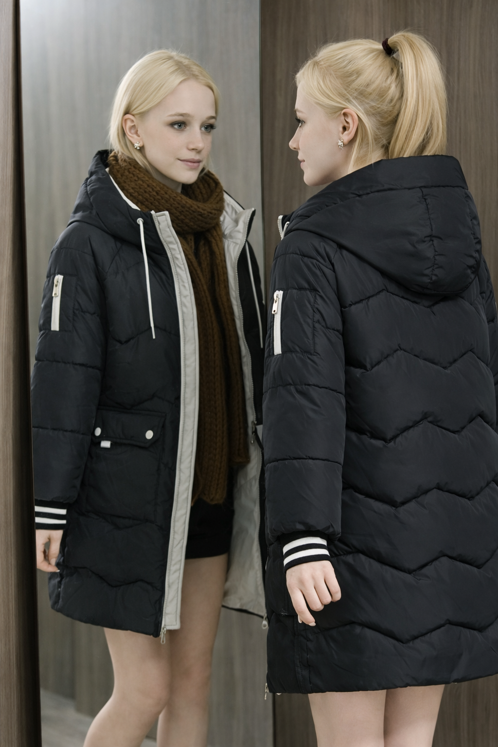 Veste Femme Élégante Mi-Longue Chic