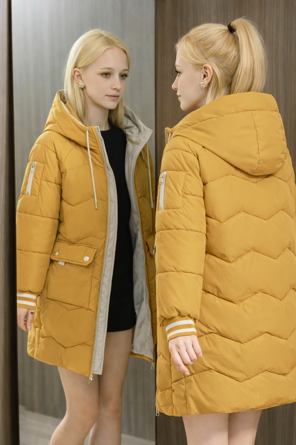 Veste Femme Élégante Mi-Longue Chic