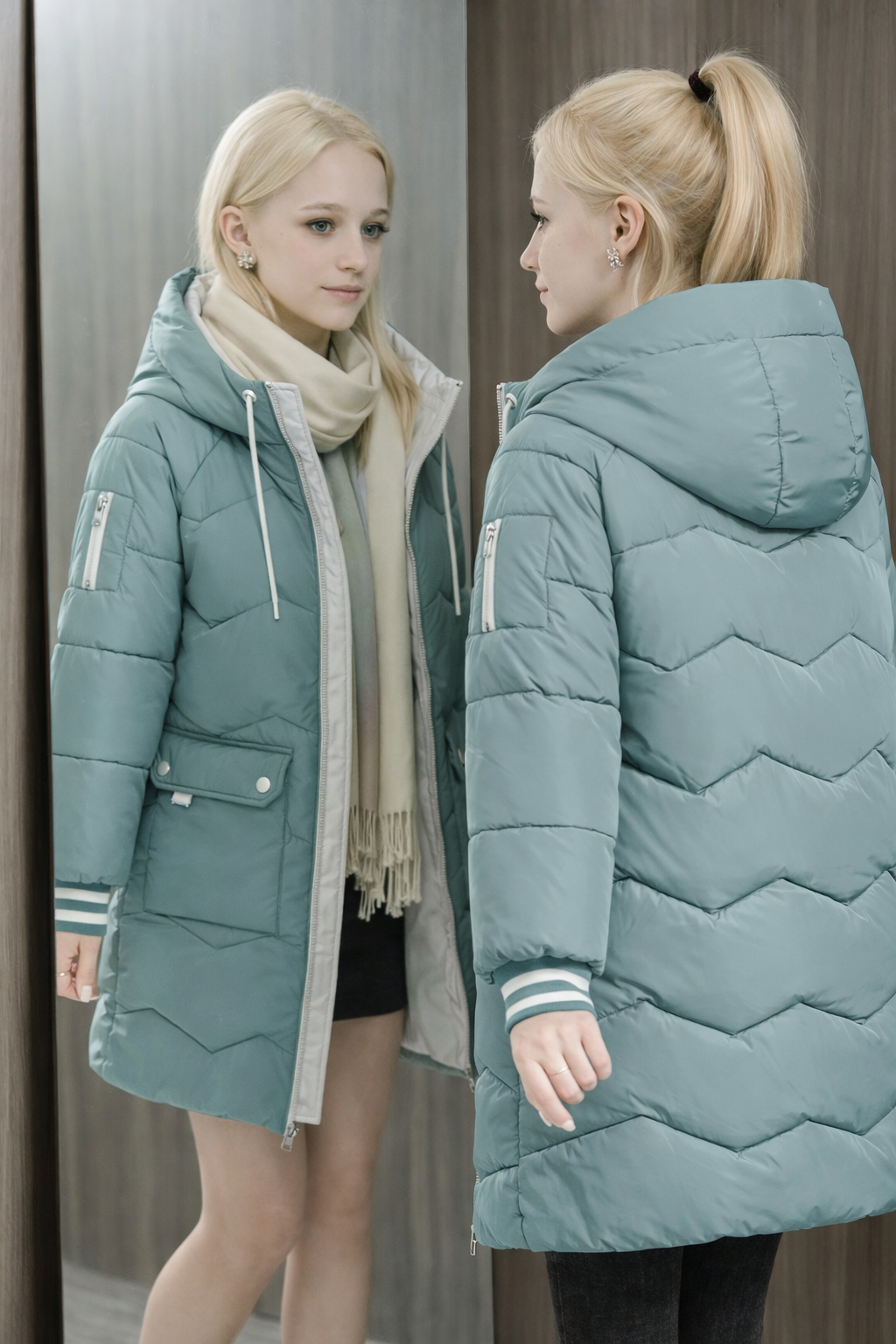 Veste Femme Élégante Mi-Longue Chic