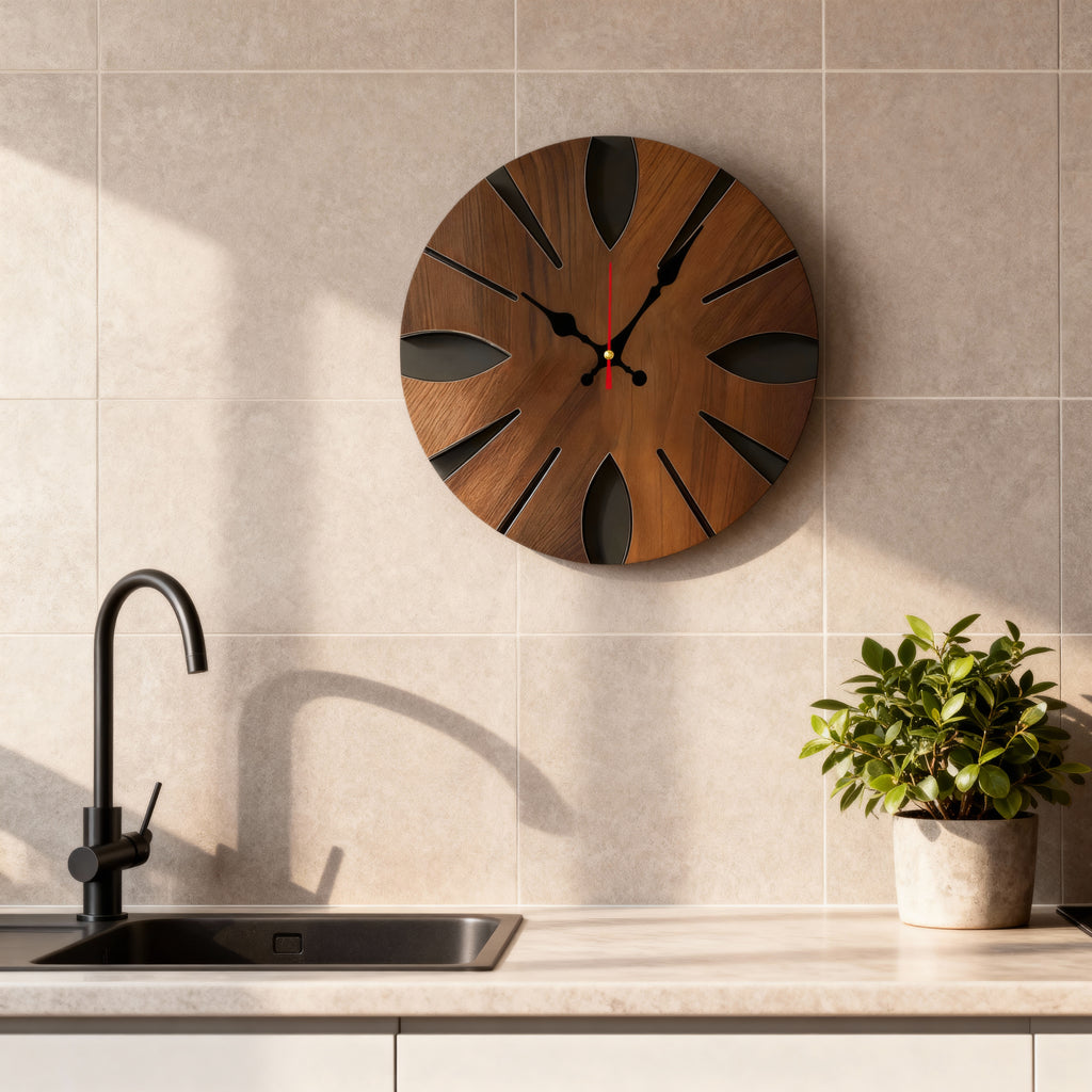 Horloge Murale Design en Bois Rond