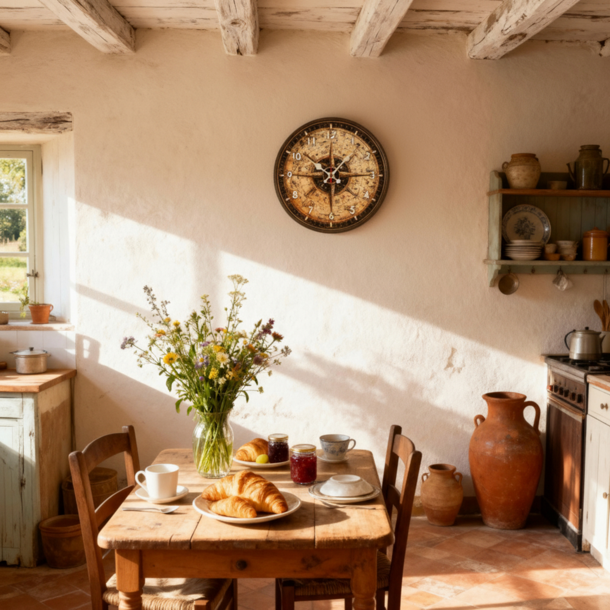 Watch Murale Ronde en Bois Naturel – Silencieuse, 25 cm