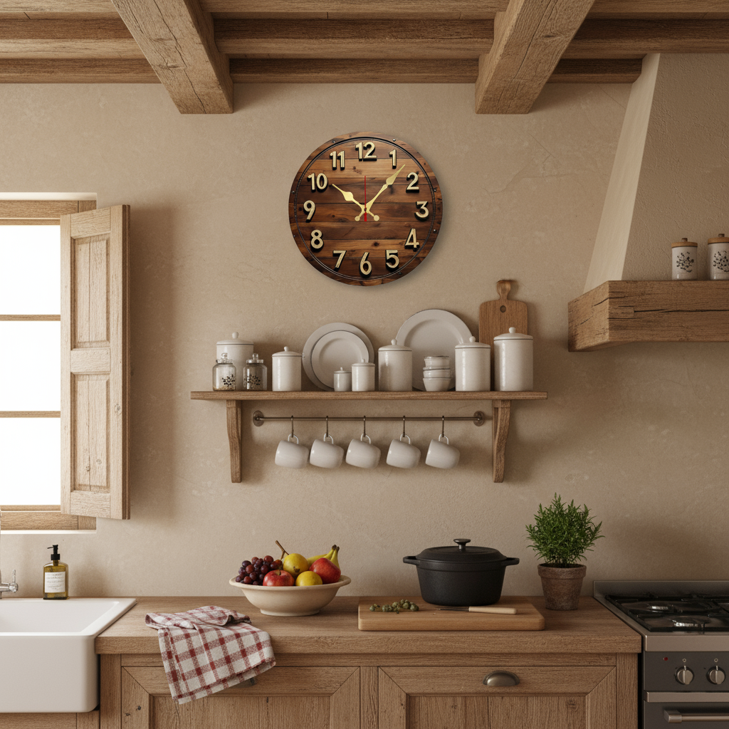 Watch Murale Ronde en Bois – Style Minimaliste