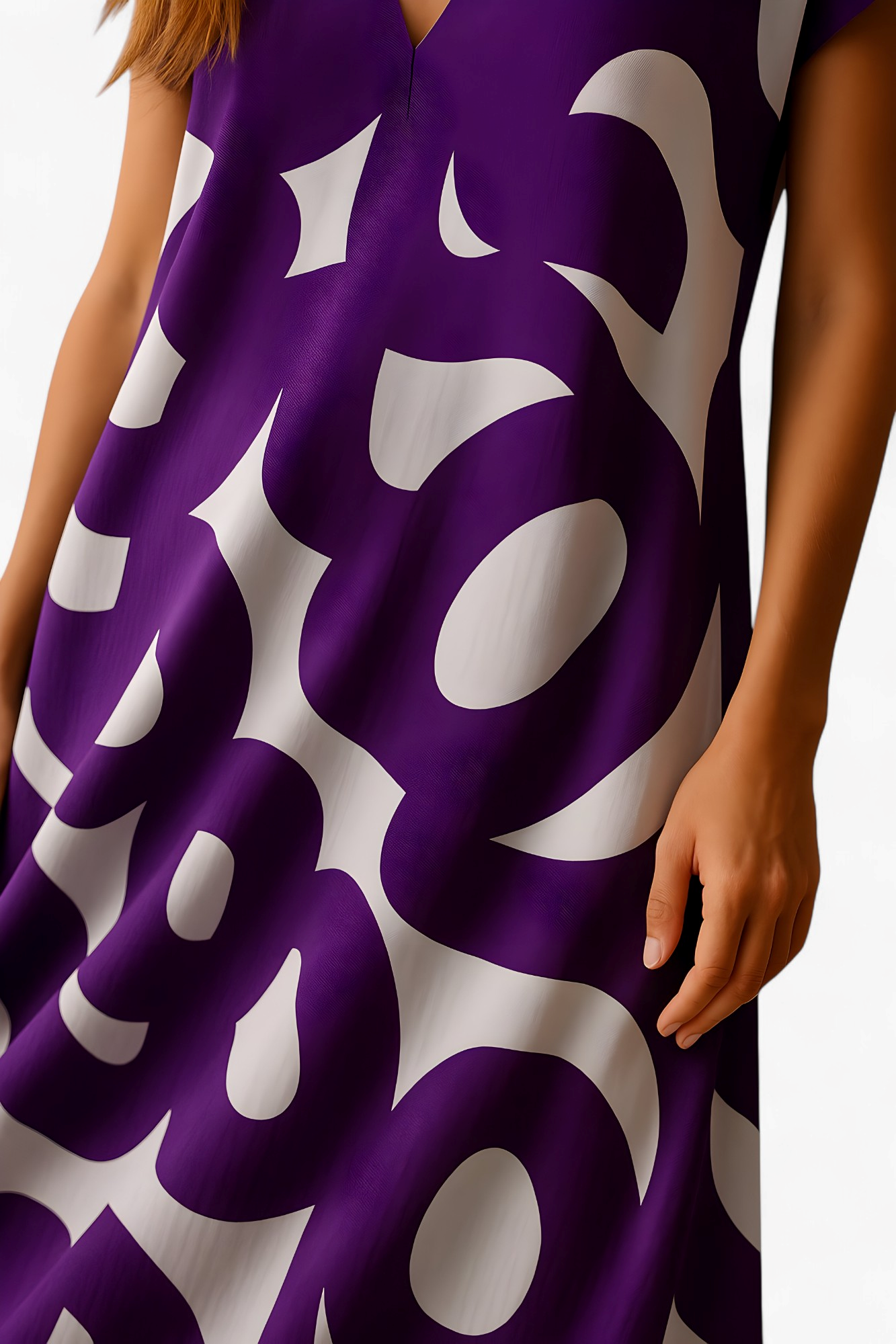 Robe Longue Chic Col V pour Femme à Silhouette Élégante