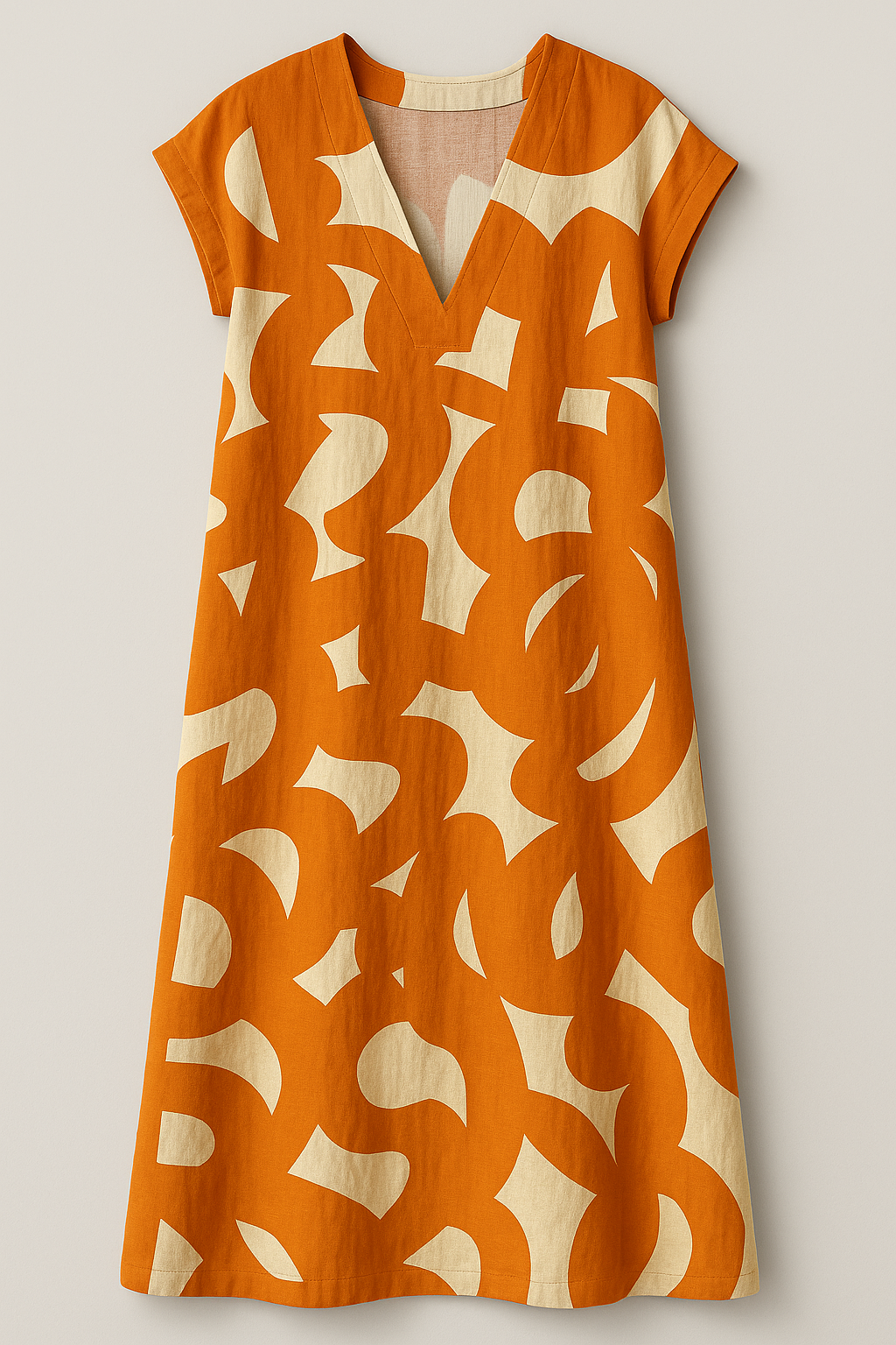 Elegantes langes Damenkleid mit V-Ausschnitt und schlanker Silhouette