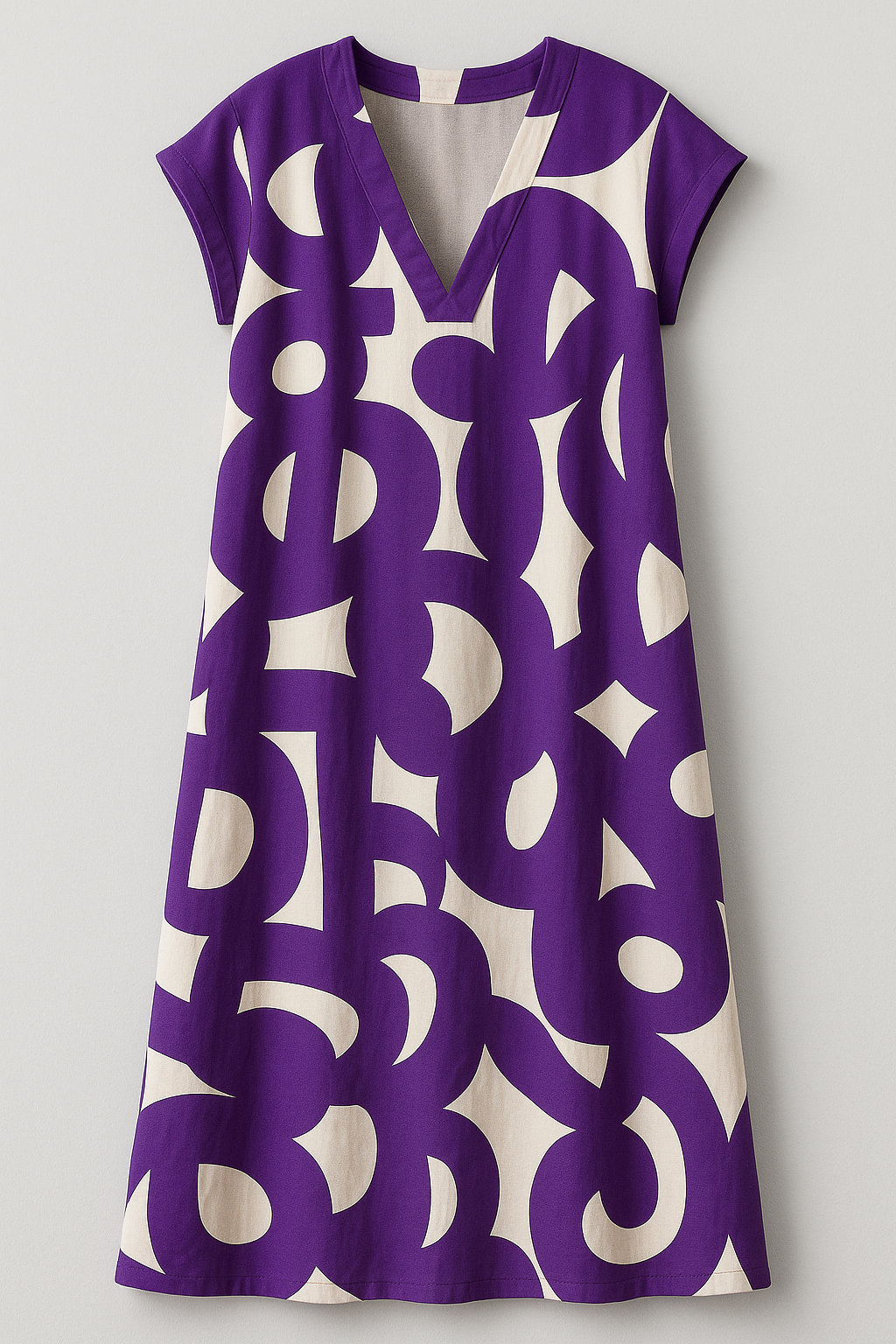 Elegantes langes Damenkleid mit V-Ausschnitt und schlanker Silhouette