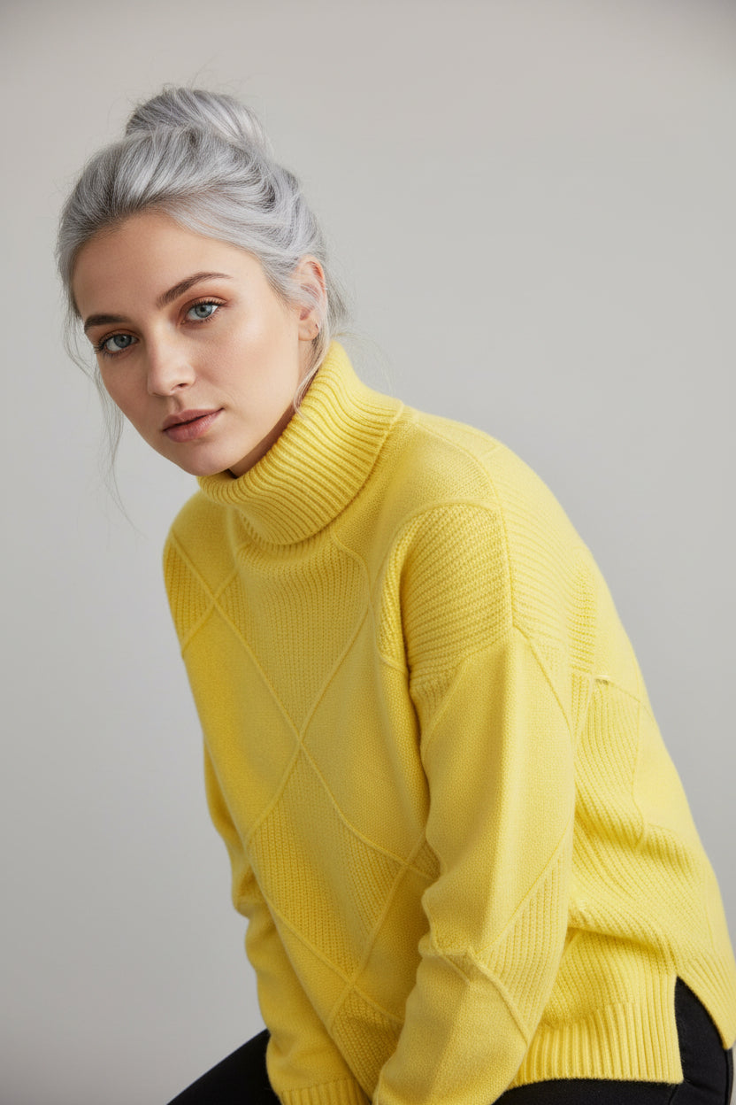 Pull Femme Col Roulé Confortable Garde-Robe Féminine