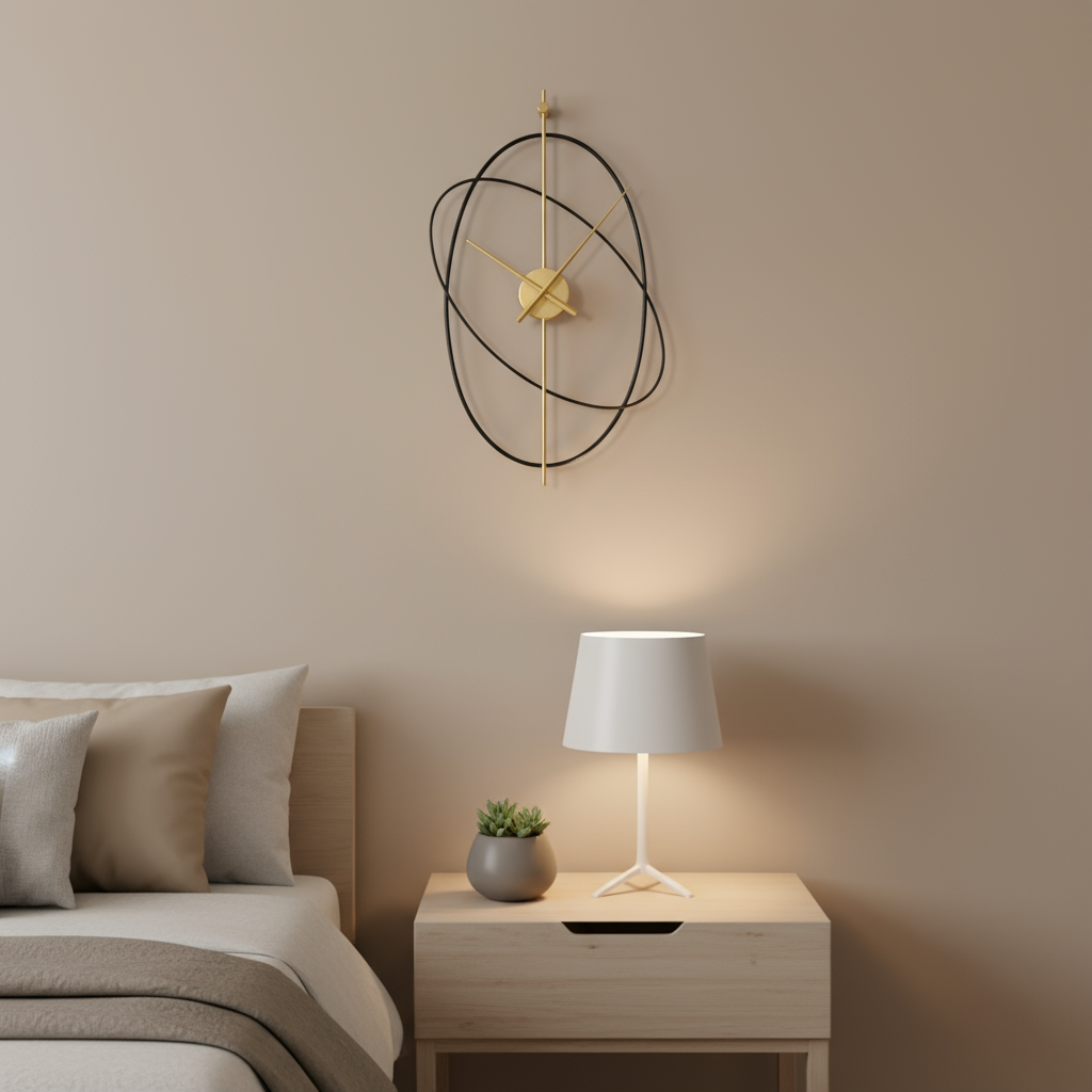 Horloge Murale Design Ovale en Métal