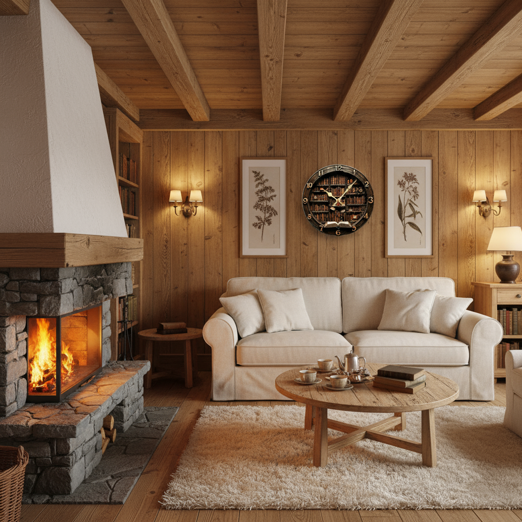 Horloge Murale Ronde en Bois – Style Minimaliste