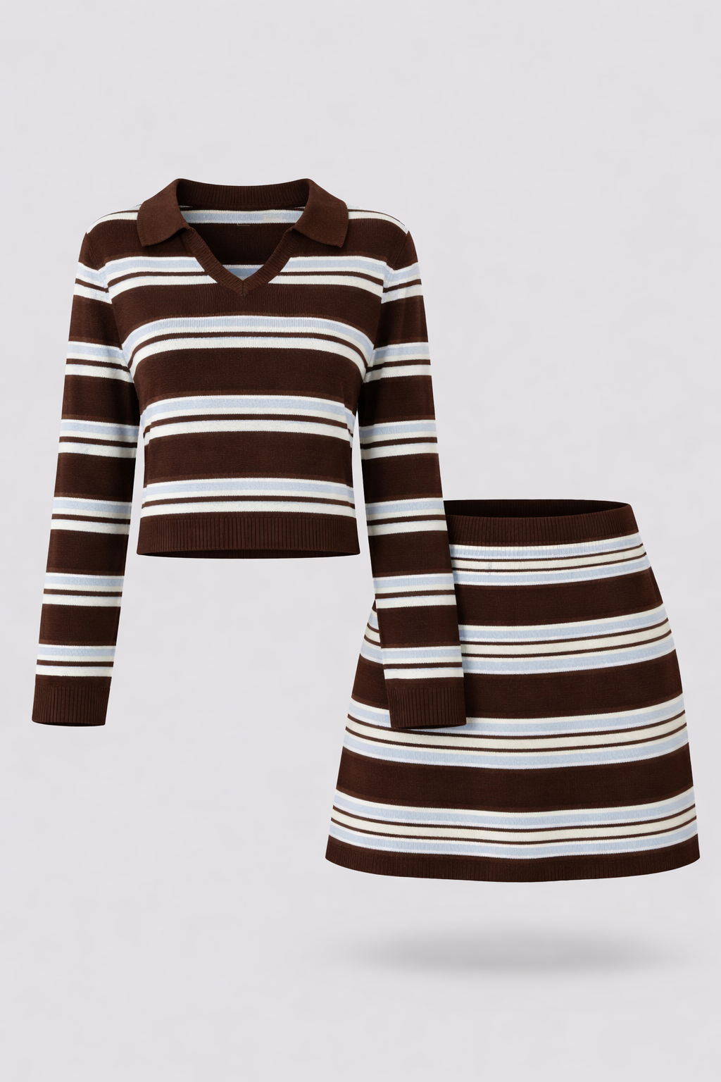 Ensemble Femme Chic à Rayures Ample