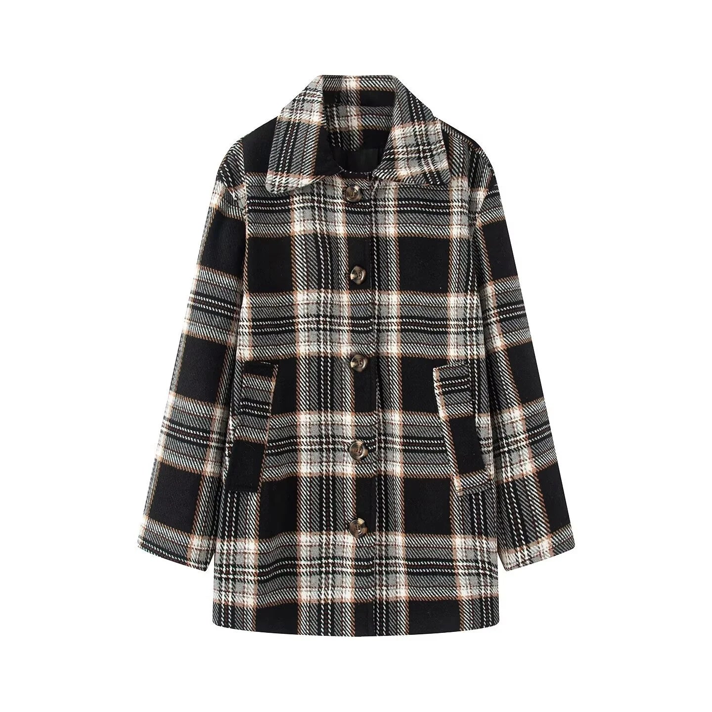 Manteau Hiver Femme Chic À Carreaux 6