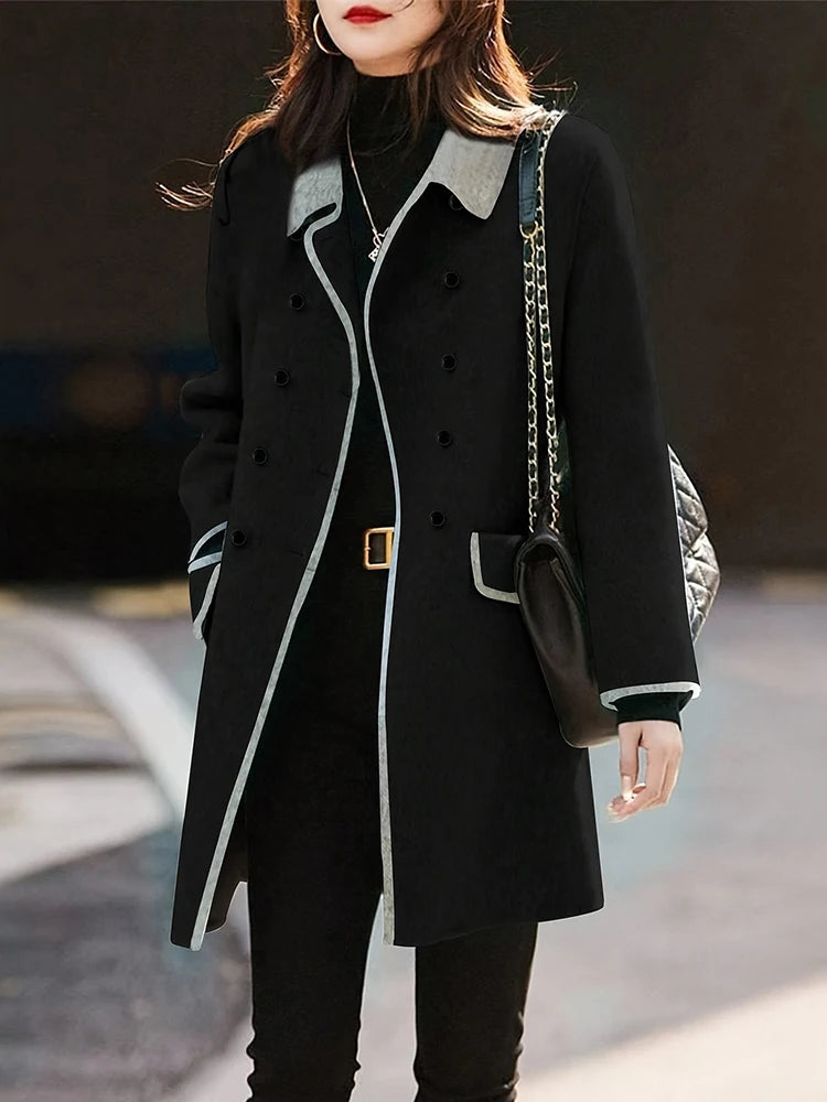 Manteau Hiver Femme Élégant en Laine Long 6