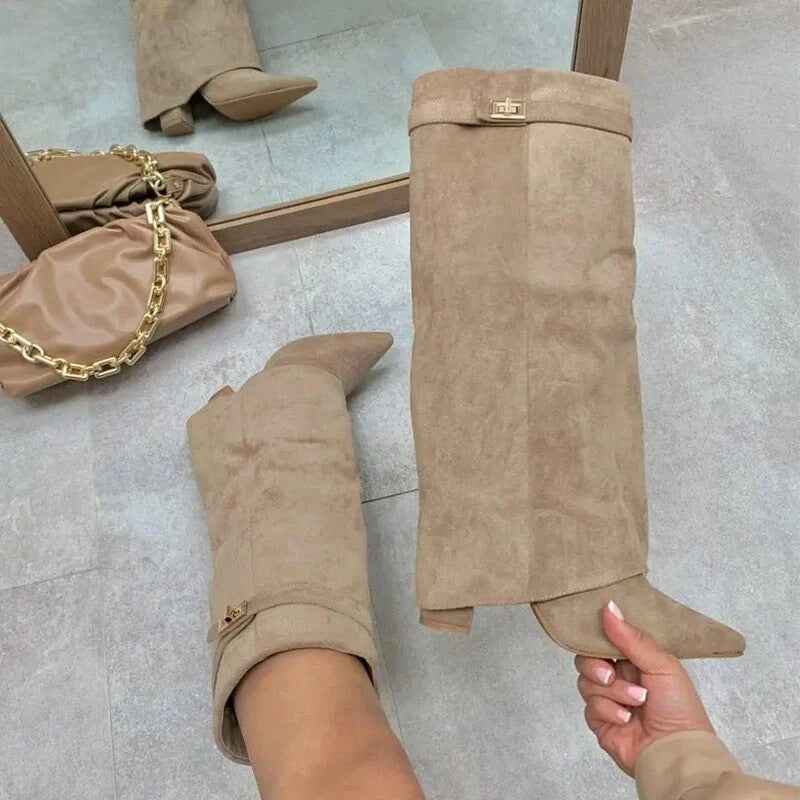 Élégantes et confortables bottines hautes à coupe évasée – un confort élégant au quotidien