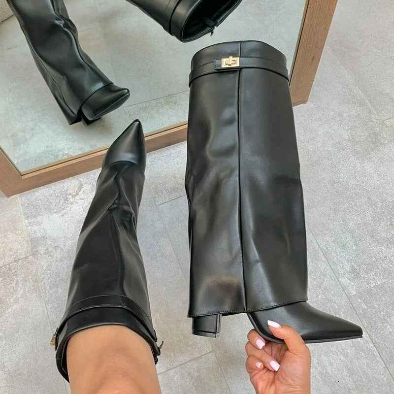 Élégantes et confortables bottines hautes à coupe évasée – un confort élégant au quotidien