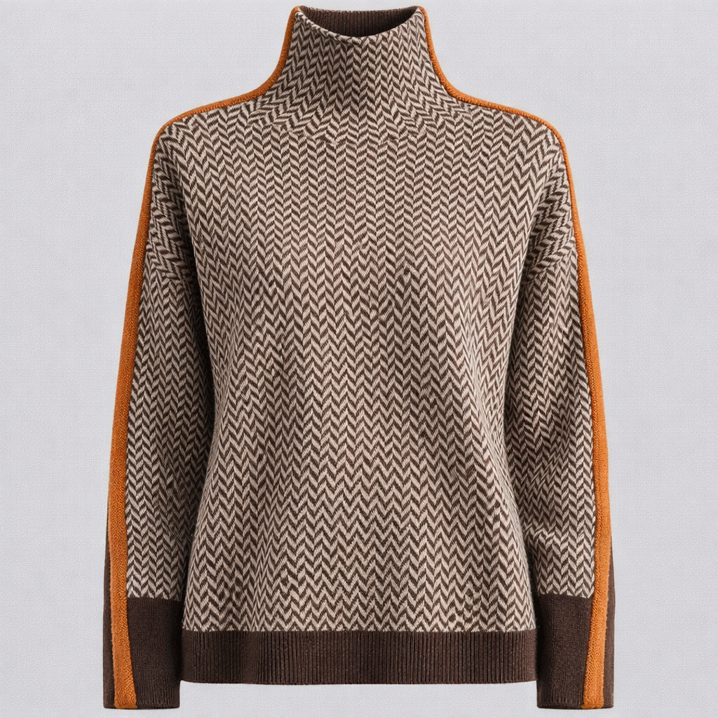 Damenpullover mit Polyester-Streifen Modischer eleganter Büro-Stil