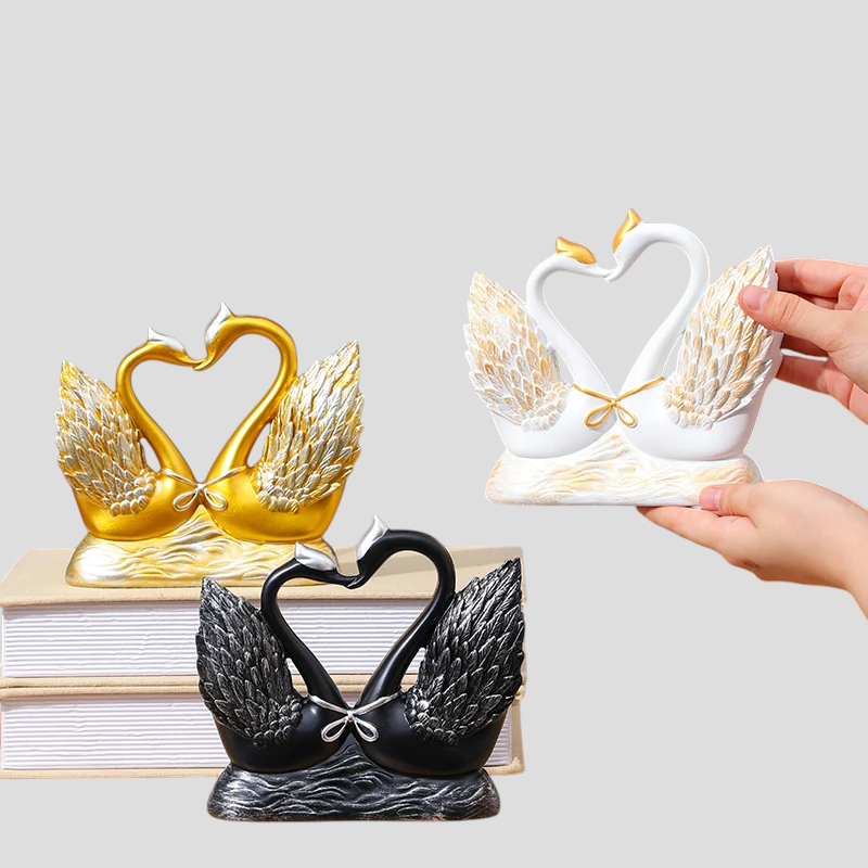 Ornement de Cygne en Forme de Cœur