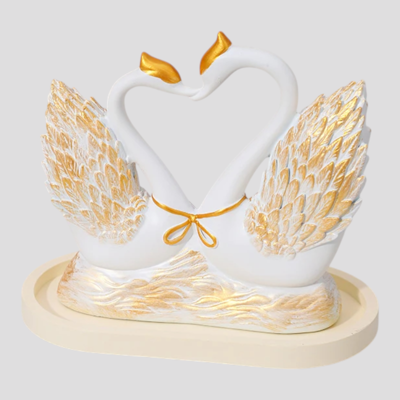 Ornement de Cygne en Forme de Cœur