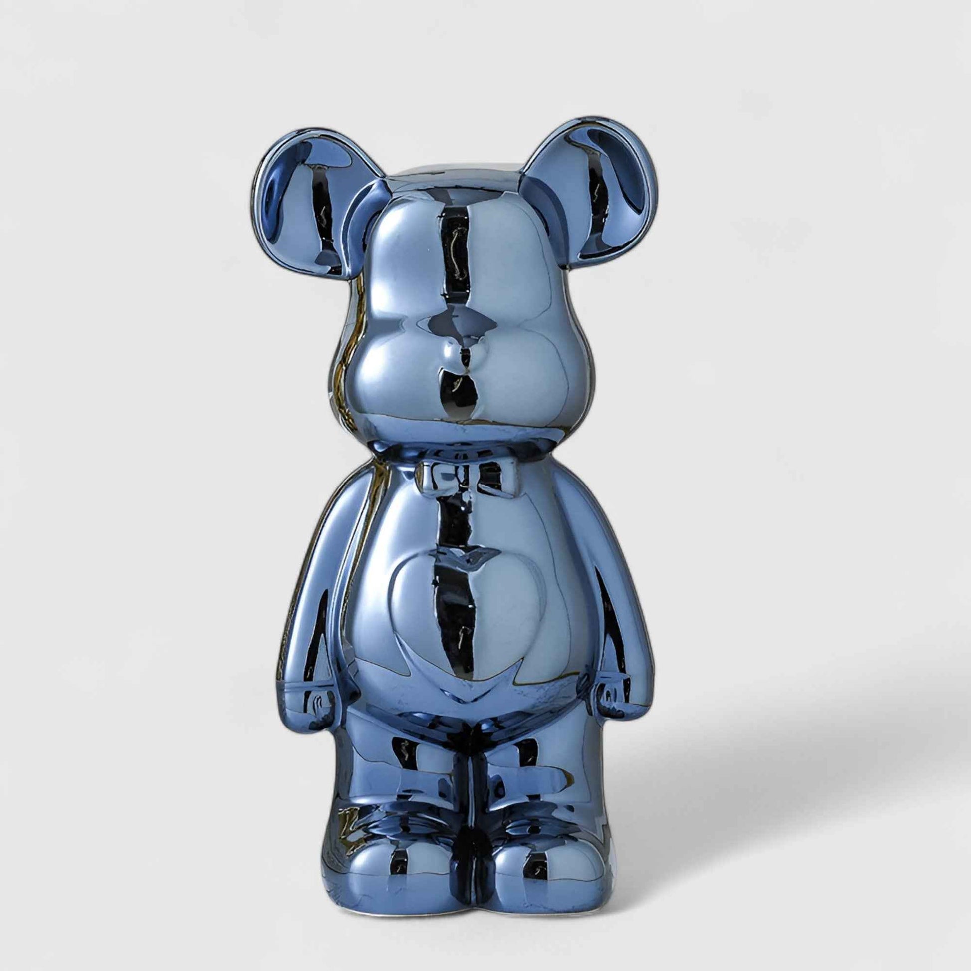 Figurines : Statuette Ours Céramique Luxe 28 cm - Décoration Élegante pour Intérieur dans Bleu de Marche Lino