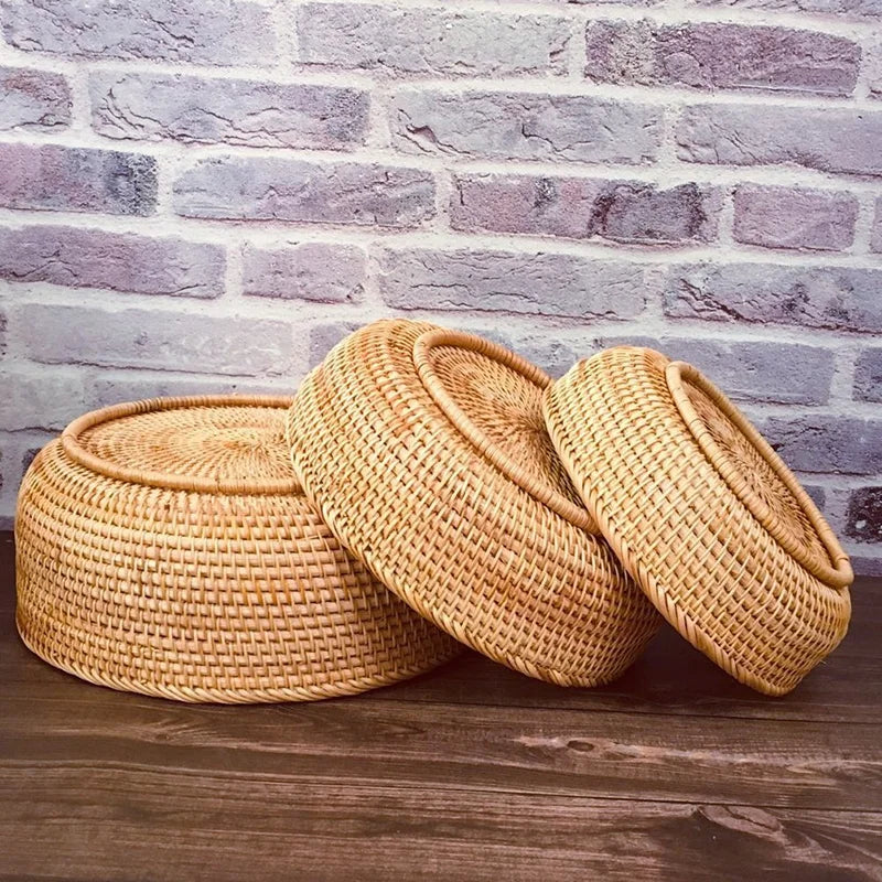 Panier Rangement Osier Tissé à la Main 1
