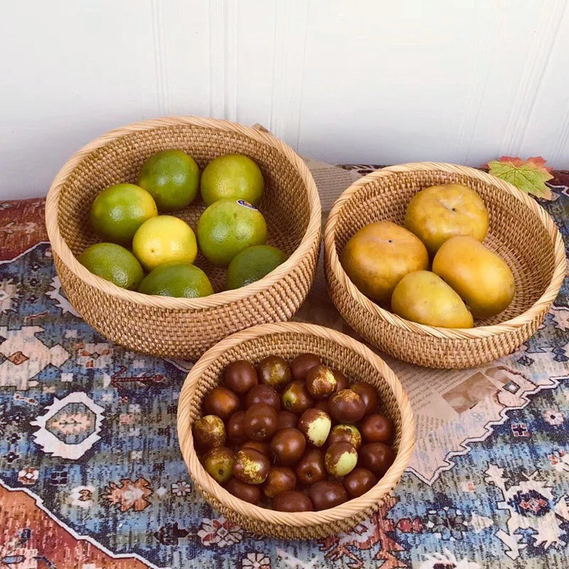 Panier Rangement Osier Tissé à la Main 2