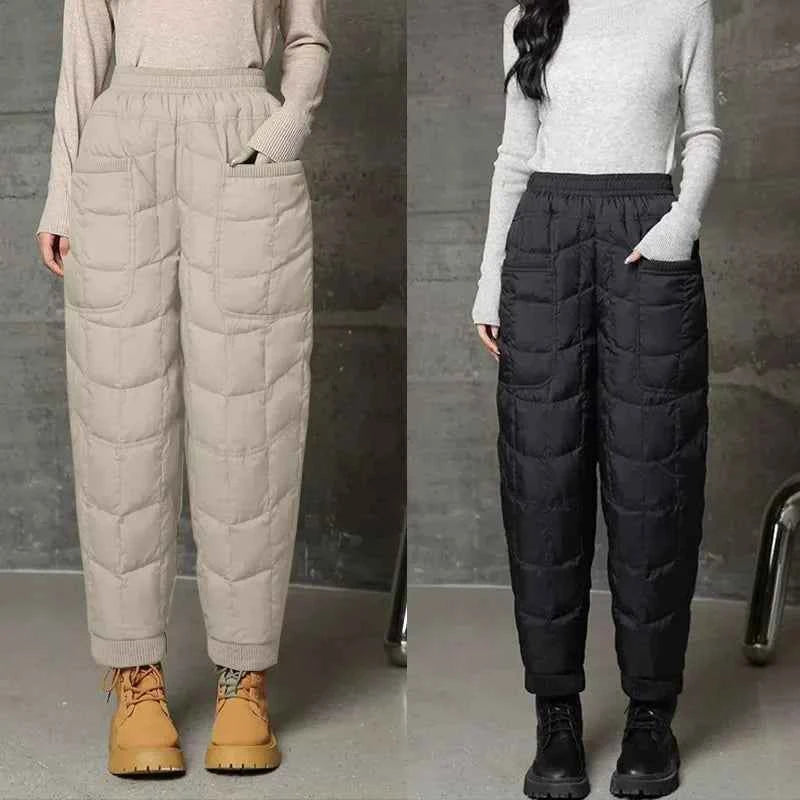 Pantalon Femme Chaud en Duvet Noir
