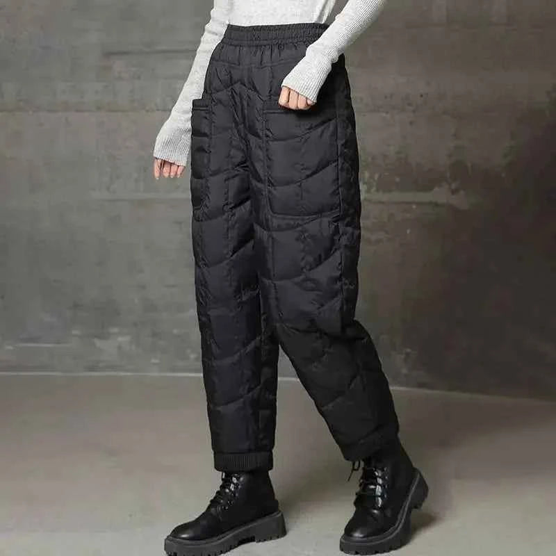 Pantalon Femme Chaud en Duvet Noir