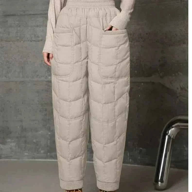 Pantalon Femme Chaud en Duvet Noir