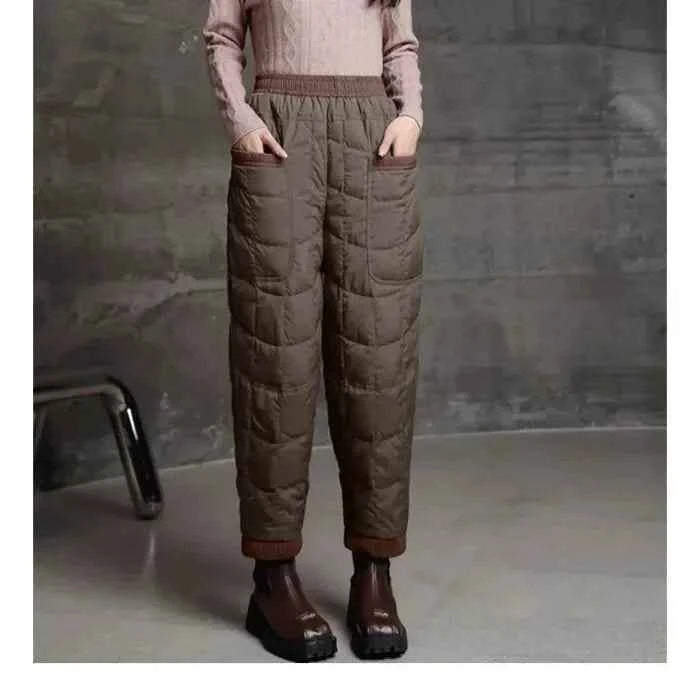 Pantalon Femme Chaud en Duvet Noir