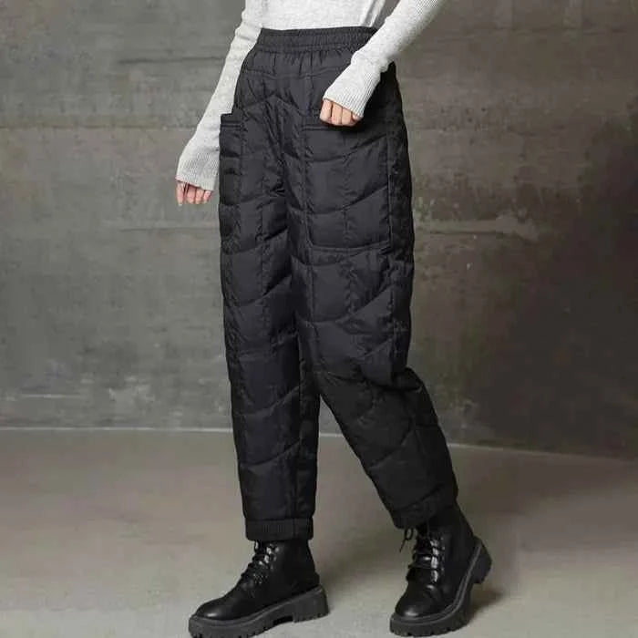 Pantalon Femme Chaud en Duvet Noir