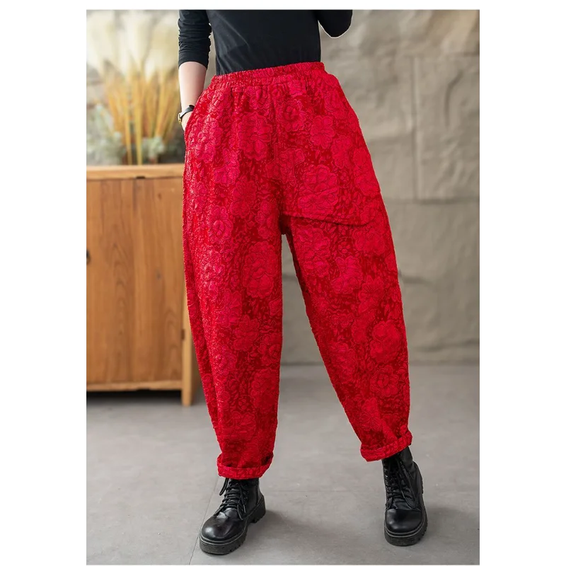Pantalon Femme Sarouel Ample Tendance 4