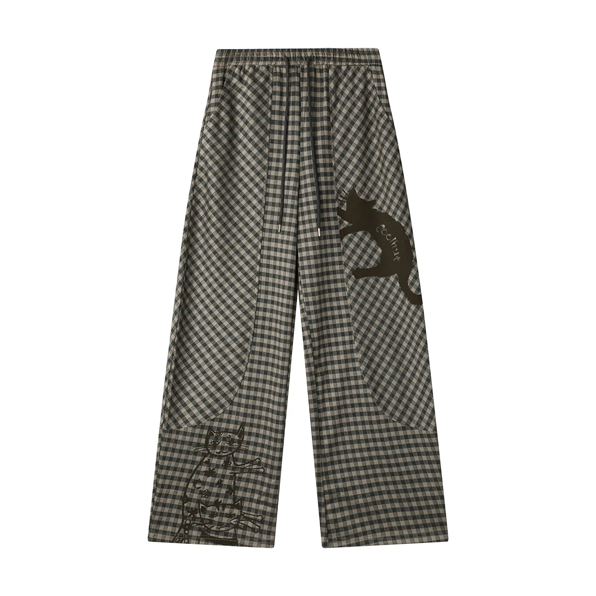 Pantalon Femme Tartan Taille Haute Élégant 0