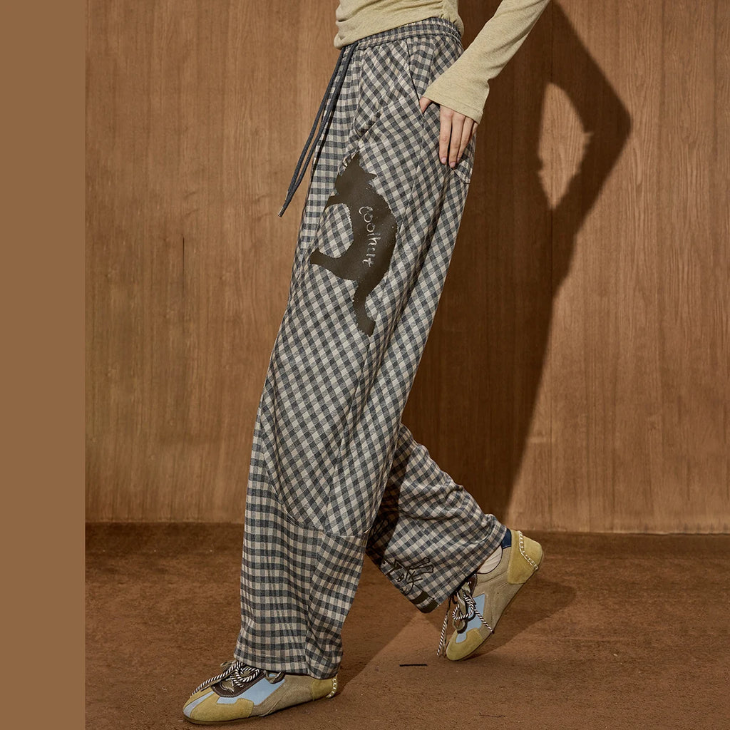 Pantalon Femme Tartan Taille Haute Élégant 5