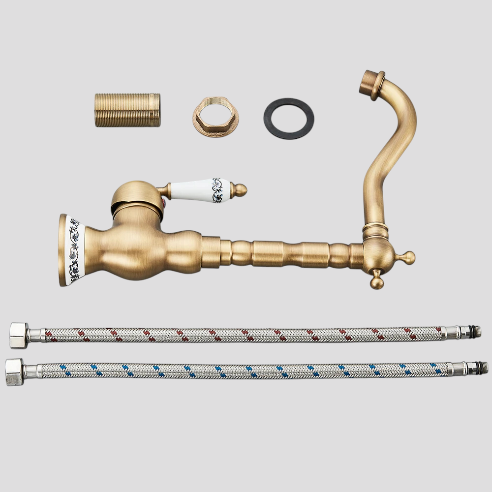 Mitigeur de Cuisine Rétro en Laiton avec Poignée Unique