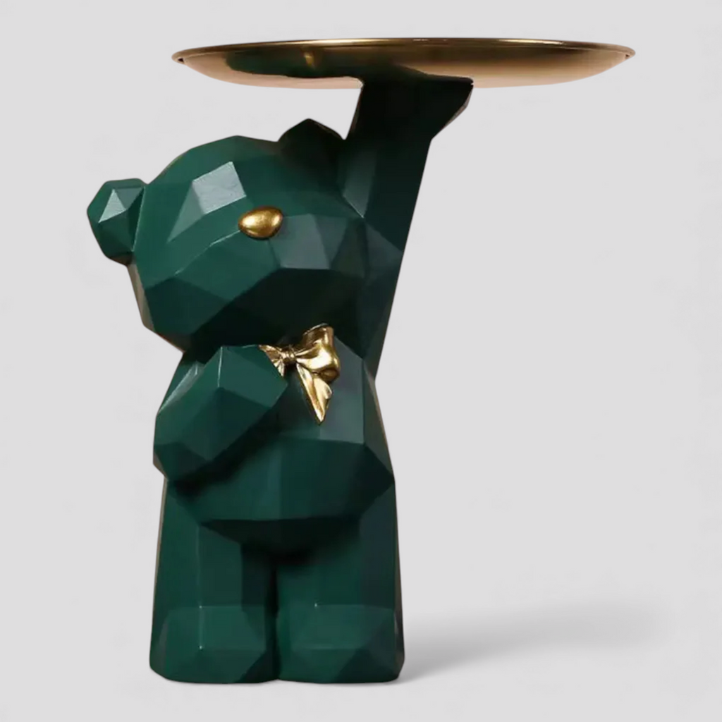 Plateau de Rangement Élégant – Motif Ours Géométrique