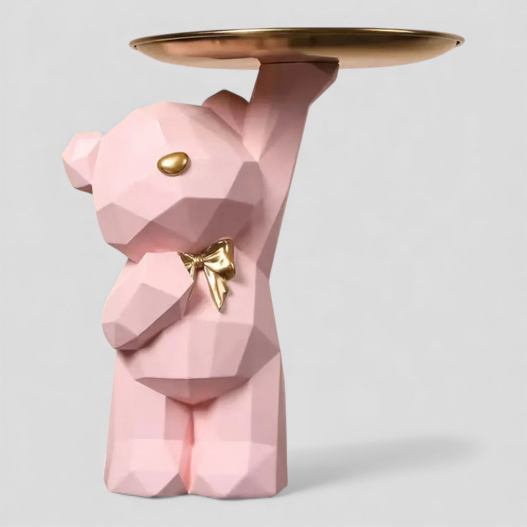 Plateau de Rangement Élégant – Motif Ours Géométrique