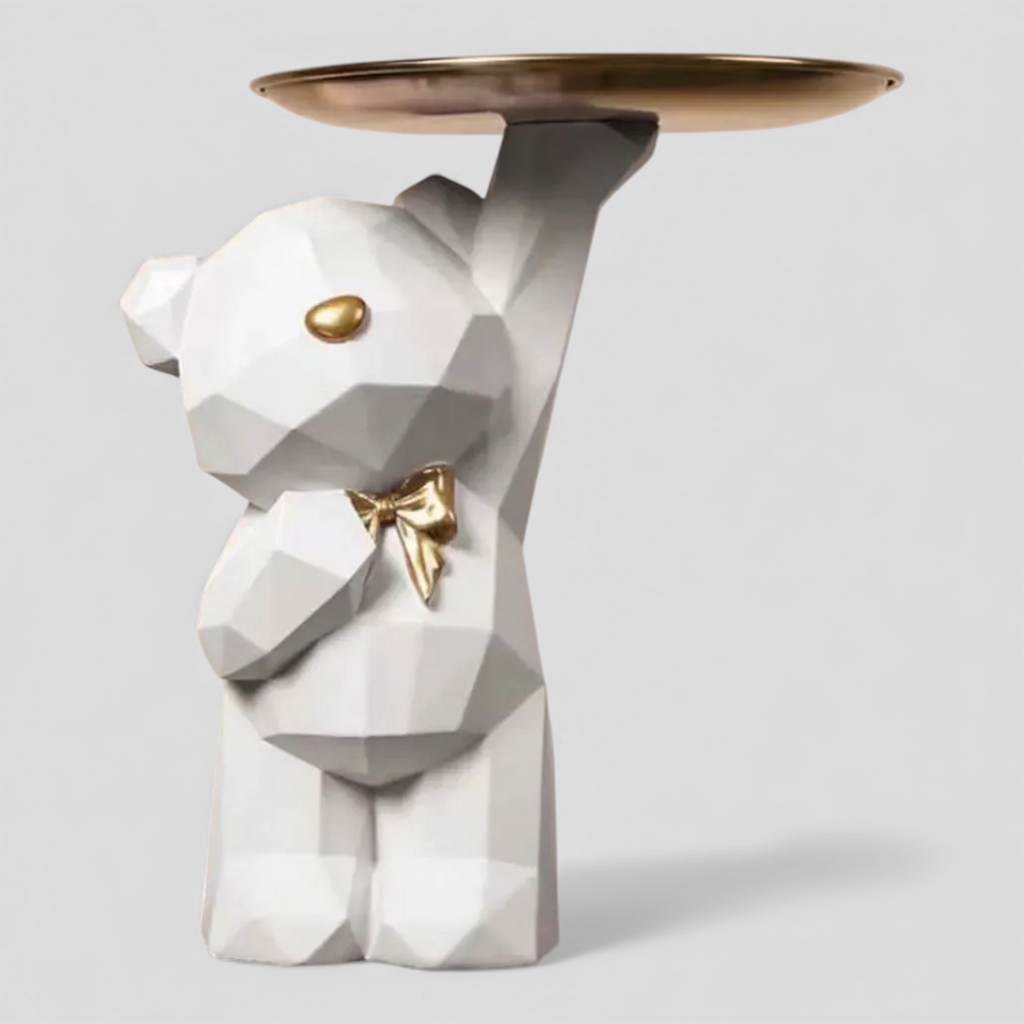 Plateau de Rangement Élégant – Motif Ours Géométrique